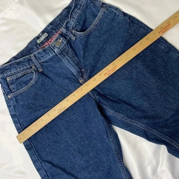 Cabela’s Flannel Fleece Lined Blue Denim Jeans 10 Short - Picture 12 of 15